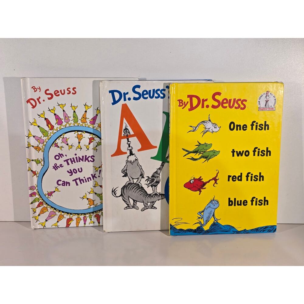 Dr. Seuss 3 Book Lot ABC One Fish Two Fish Oh The Thinks You Can Think HC